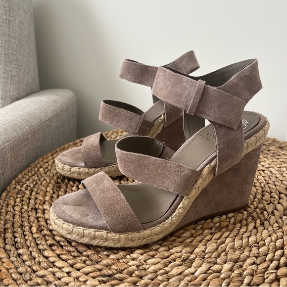 Vince Camuto Taupe Wedge Sandals - Picture 1 of 9